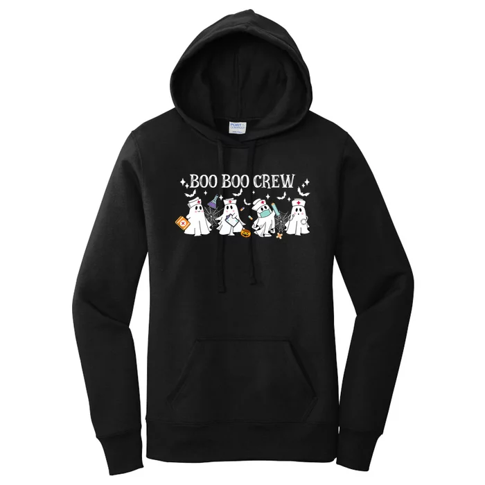 Boo Boo Crew Nurse Ghost Funny Halloween Women's Pullover Hoodie