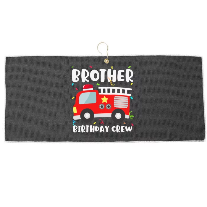 Brother Birthday Crew Fire Truck Party Firefighter Large Microfiber Waffle Golf Towel