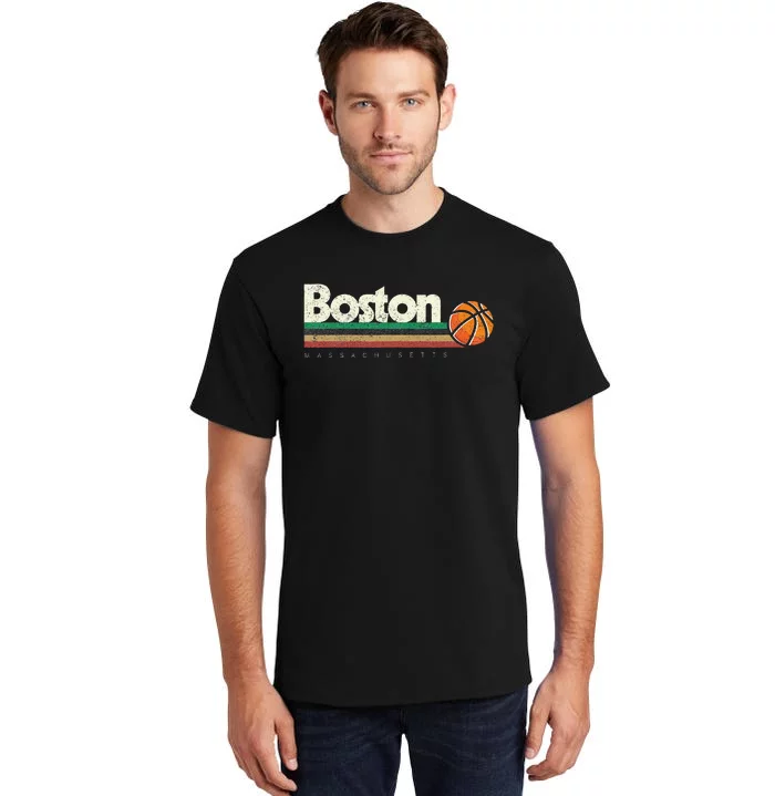 Basketball Boston City Bball Retro Stripes Tall T-Shirt