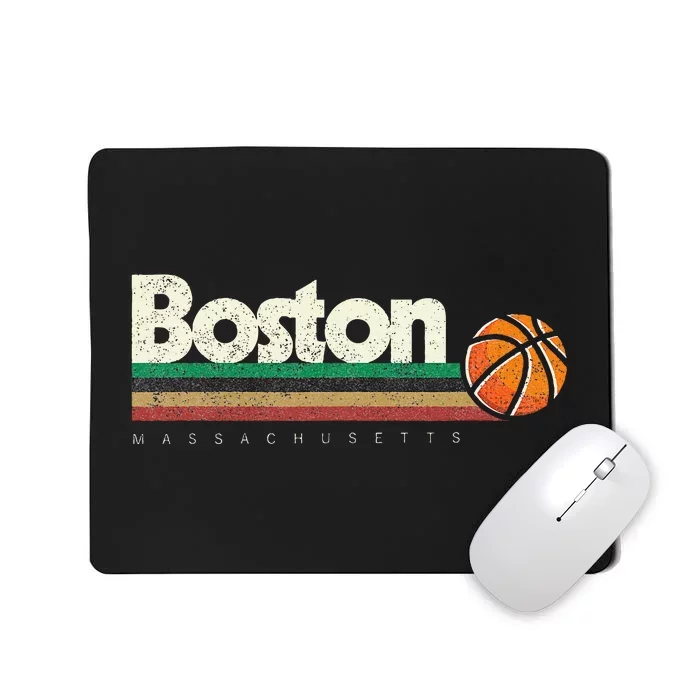 Basketball Boston City Bball Retro Stripes Mousepad