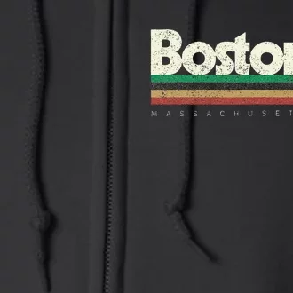 Basketball Boston City Bball Retro Stripes Full Zip Hoodie