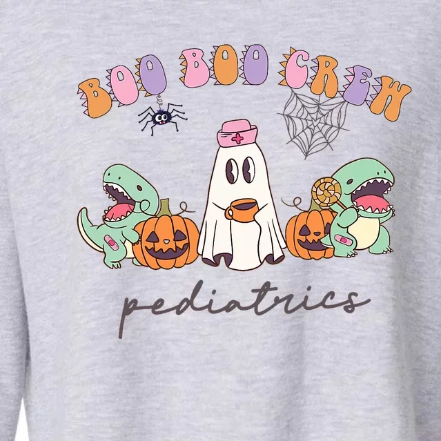 Boo Boo Crew Pediatrics Nurse Dinosaur Halloween Peds Crew Cropped Pullover Crew