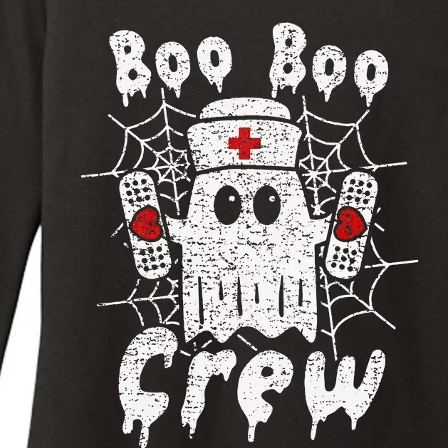 Boo Boo Crew Nurse Halloween Ghost Costume Womens CVC Long Sleeve Shirt