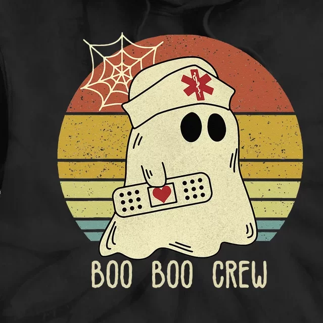 Boo Boo Crew Nurse Halloween Nurse For Women Tie Dye Hoodie