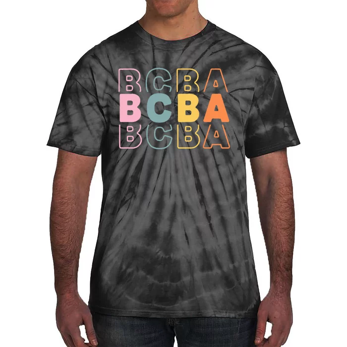 Bcba Board Certified Behavior Analyst Retro Groovy Rainbow Tie-Dye T-Shirt