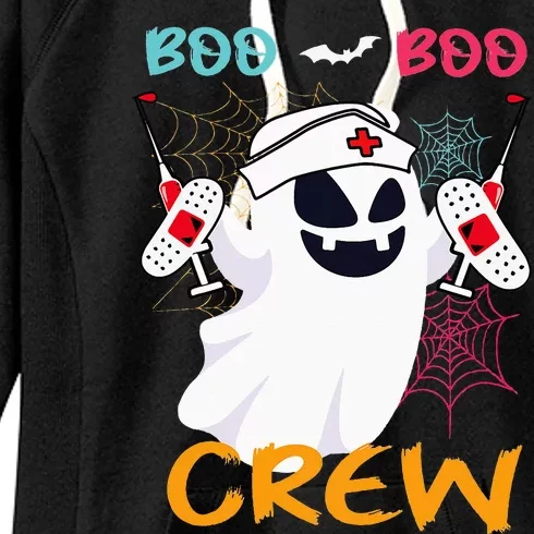 boo boo crew nurse ghost funny Cute Health halloween Women's Fleece Hoodie