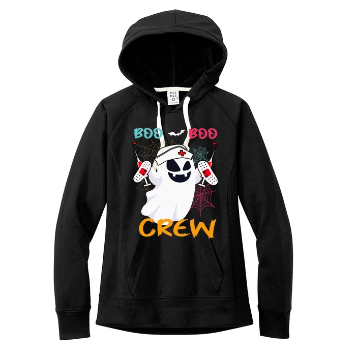 boo boo crew nurse ghost funny Cute Health halloween Women's Fleece Hoodie