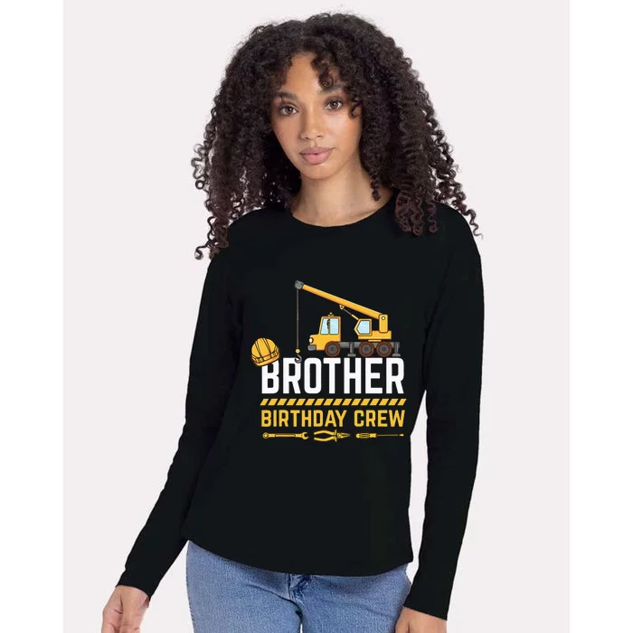 Brother Birthday Crew Construction Birthday Womens Cotton Relaxed Long Sleeve T-Shirt