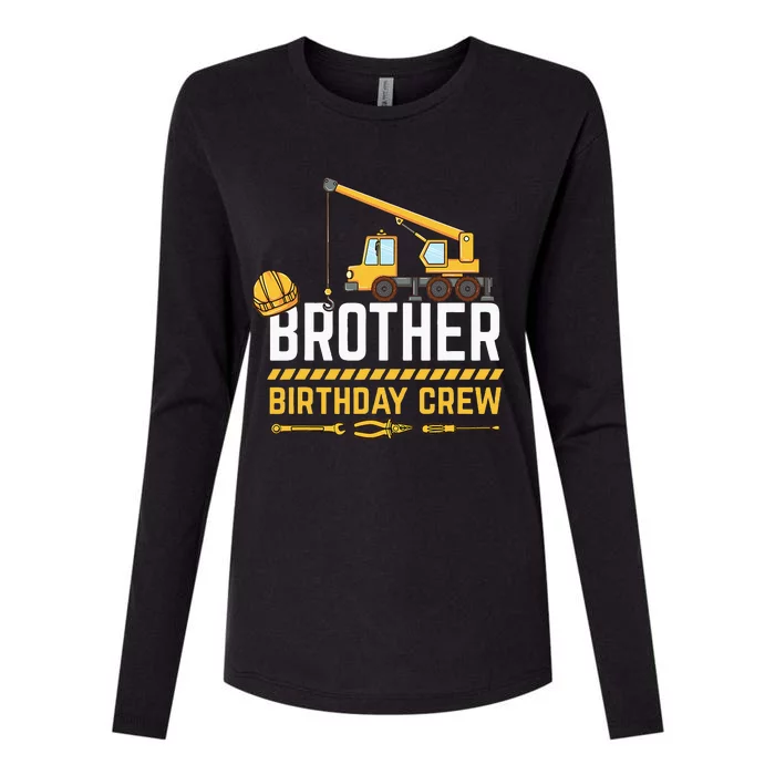 Brother Birthday Crew Construction Birthday Womens Cotton Relaxed Long Sleeve T-Shirt