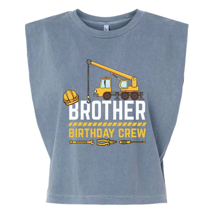 Brother Birthday Crew Construction Birthday Garment-Dyed Women's Muscle Tee