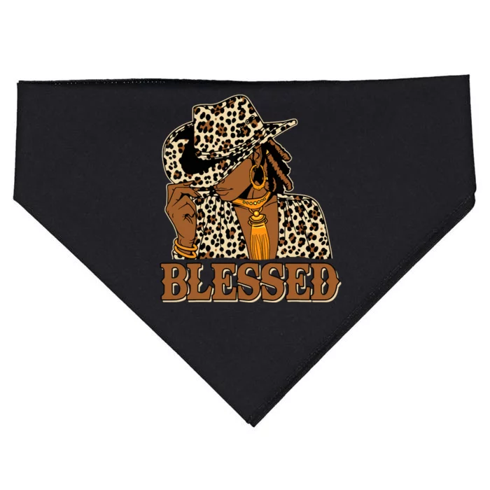 Blessed Black Cowgirl Western Swag African Christian Woman USA-Made Doggie Bandana