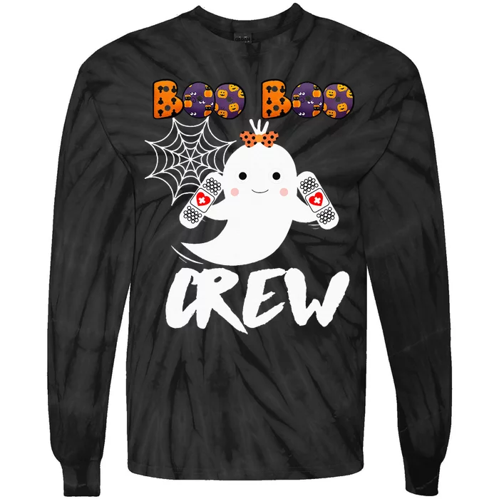 Boo Boo Crew Nurse Funny Halloween Costume Fun Gift Tie-Dye Long Sleeve Shirt