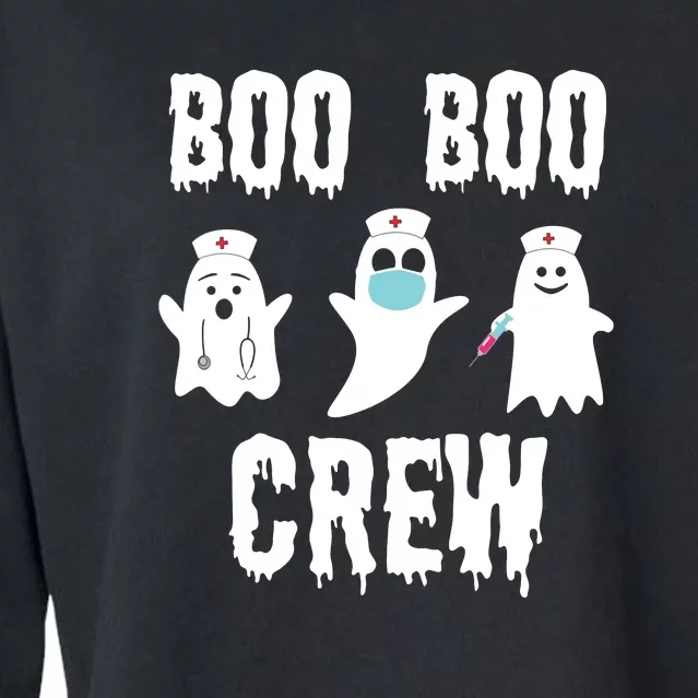 Boo Boo Crew Nurse Halloween Ghost Costume Cropped Pullover Crew