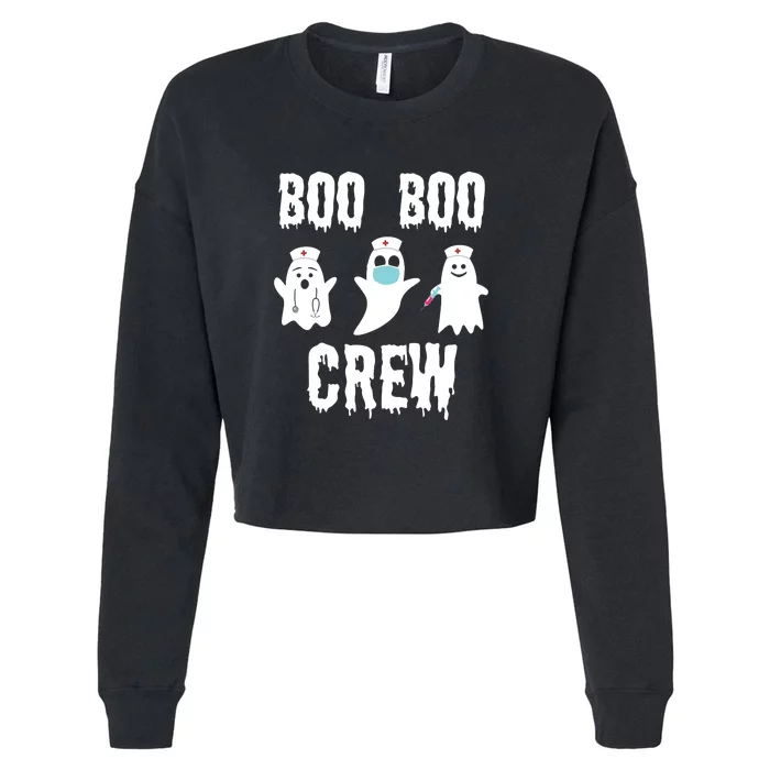 Boo Boo Crew Nurse Halloween Ghost Costume Cropped Pullover Crew