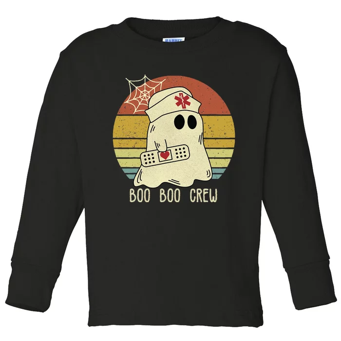 Boo Boo Crew Nurse Halloween Nurse Toddler Long Sleeve Shirt