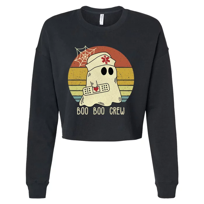 Boo Boo Crew Nurse Halloween Nurse Cropped Pullover Crew