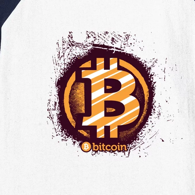 Bitcoin BTC Crypto Cryptocurrency Trader Baseball Sleeve Shirt