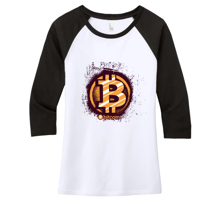 Bitcoin BTC Crypto Cryptocurrency Trader Women's Tri-Blend 3/4-Sleeve Raglan Shirt