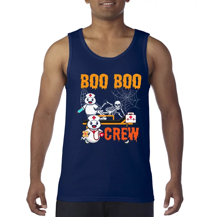 Boo Boo Crew Nurse Halloween Ghost Skeleton Nurses RN Tank Top