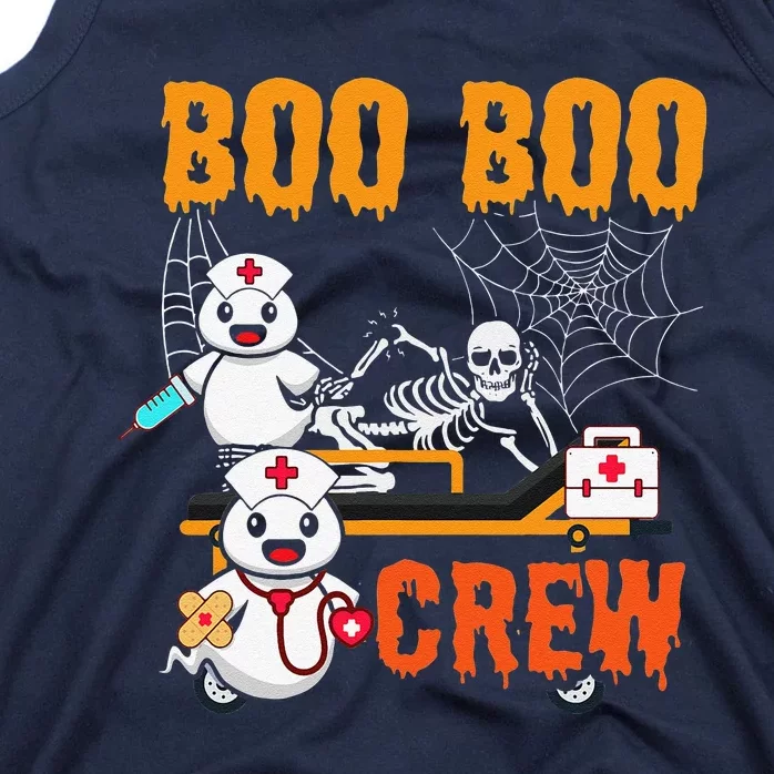 Boo Boo Crew Nurse Halloween Ghost Skeleton Nurses RN Tank Top