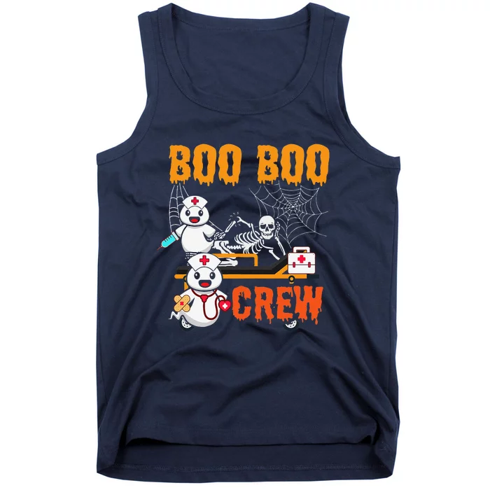 Boo Boo Crew Nurse Halloween Ghost Skeleton Nurses RN Tank Top