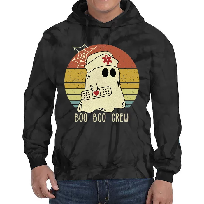 Boo Boo Crew Nurse Halloween Nurse For Women Tie Dye Hoodie