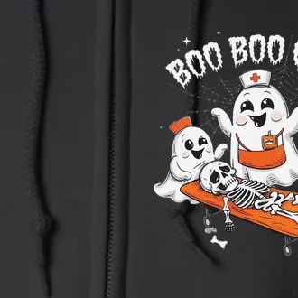 Boo Boo Crew Ghost Halloween Doctor Paramedic Emt Nurse Full Zip Hoodie