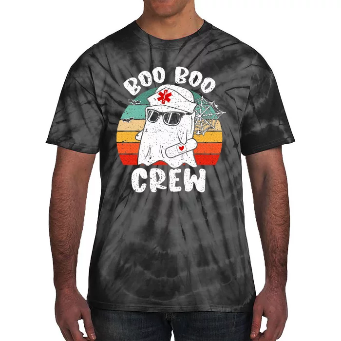 Boo boo Crew Nurse Halloween Ghost Costume Tie-Dye T-Shirt