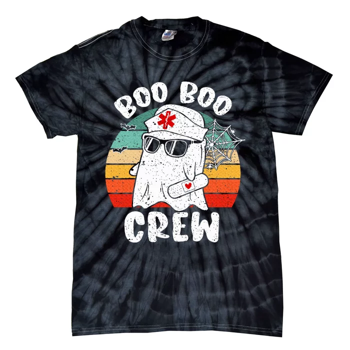 Boo boo Crew Nurse Halloween Ghost Costume Tie-Dye T-Shirt