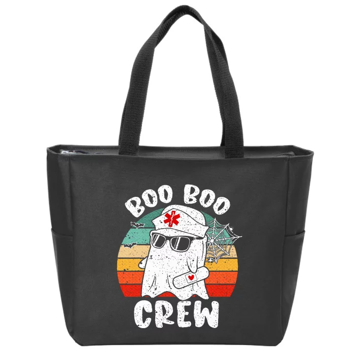 Boo boo Crew Nurse Halloween Ghost Costume Zip Tote Bag