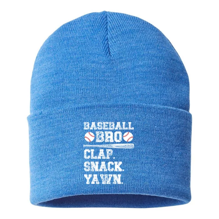 Baseball Bro Clap Snack Yawn Baseball Brother Gift Sustainable Knit Beanie