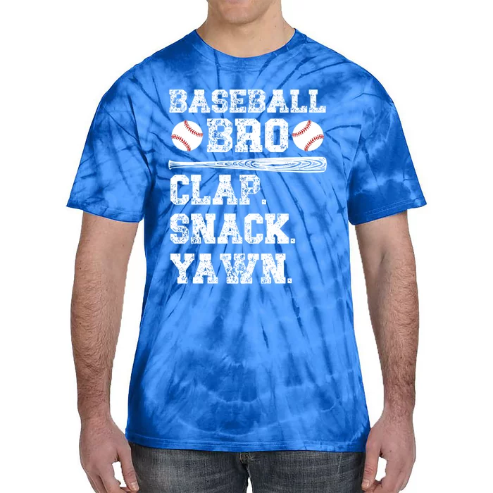 Baseball Bro Clap Snack Yawn Baseball Brother Gift Tie-Dye T-Shirt