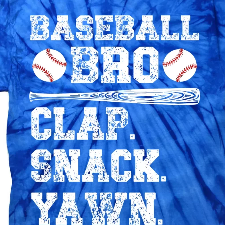 Baseball Bro Clap Snack Yawn Baseball Brother Gift Tie-Dye T-Shirt