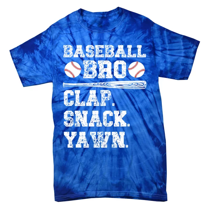 Baseball Bro Clap Snack Yawn Baseball Brother Gift Tie-Dye T-Shirt