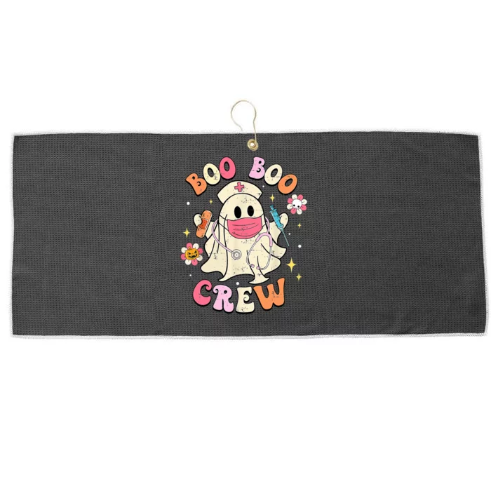 Boo Boo Crew Halloween Ghost Nurse Groovy Large Microfiber Waffle Golf Towel