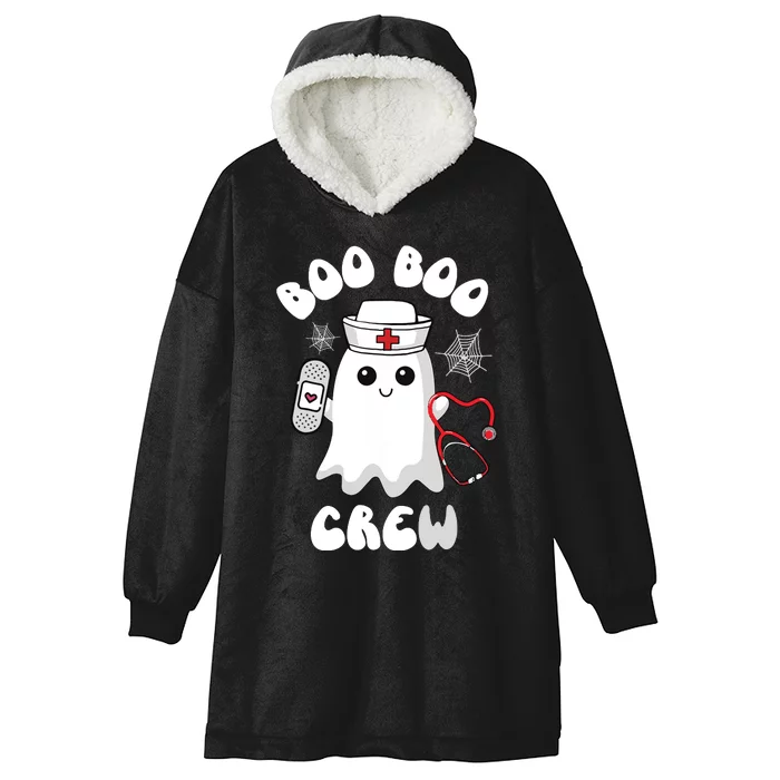 Boo Boo Crew Cute Nurse Ghost Funny Halloween Hooded Wearable Blanket