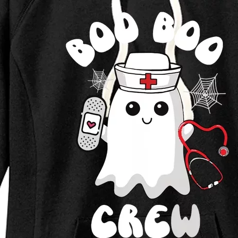 Boo Boo Crew Cute Nurse Ghost Funny Halloween Women's Fleece Hoodie