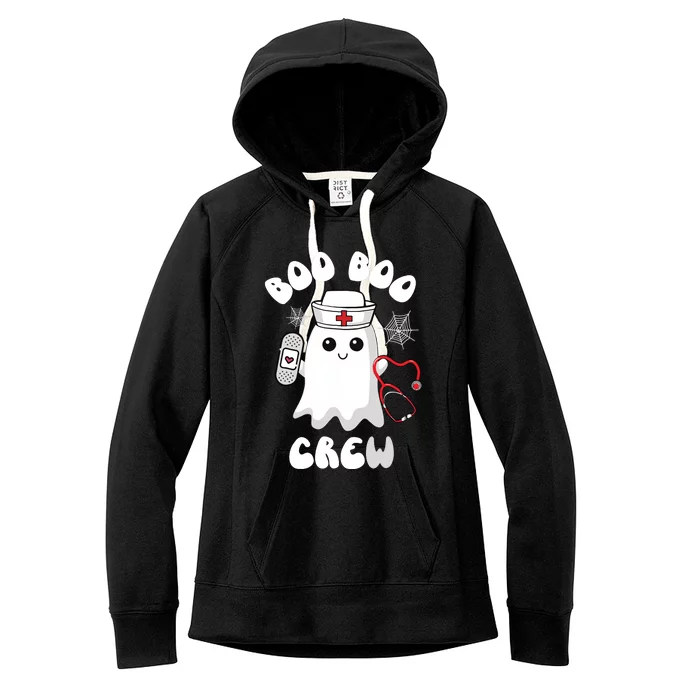 Boo Boo Crew Cute Nurse Ghost Funny Halloween Women's Fleece Hoodie