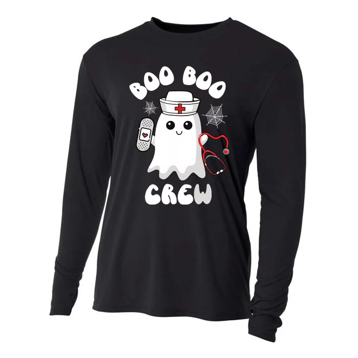 Boo Boo Crew Cute Nurse Ghost Funny Halloween Cooling Performance Long Sleeve Crew