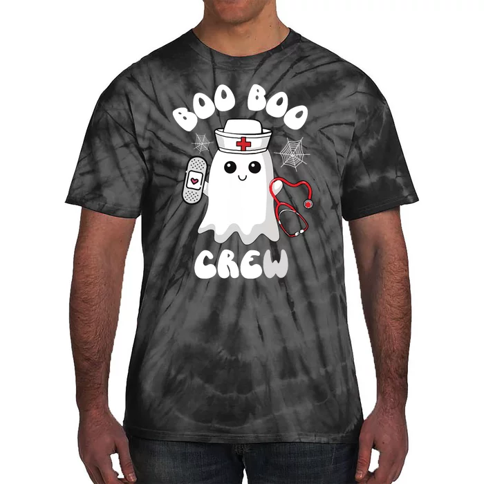 Boo Boo Crew Cute Nurse Ghost Funny Halloween Tie-Dye T-Shirt