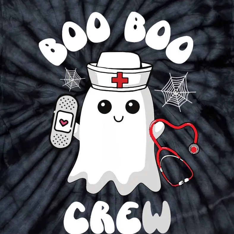 Boo Boo Crew Cute Nurse Ghost Funny Halloween Tie-Dye T-Shirt