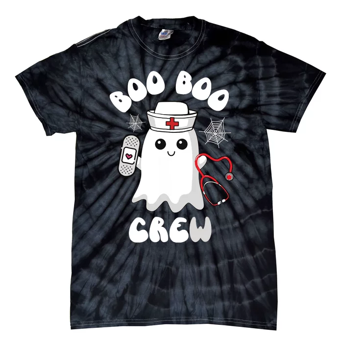 Boo Boo Crew Cute Nurse Ghost Funny Halloween Tie-Dye T-Shirt