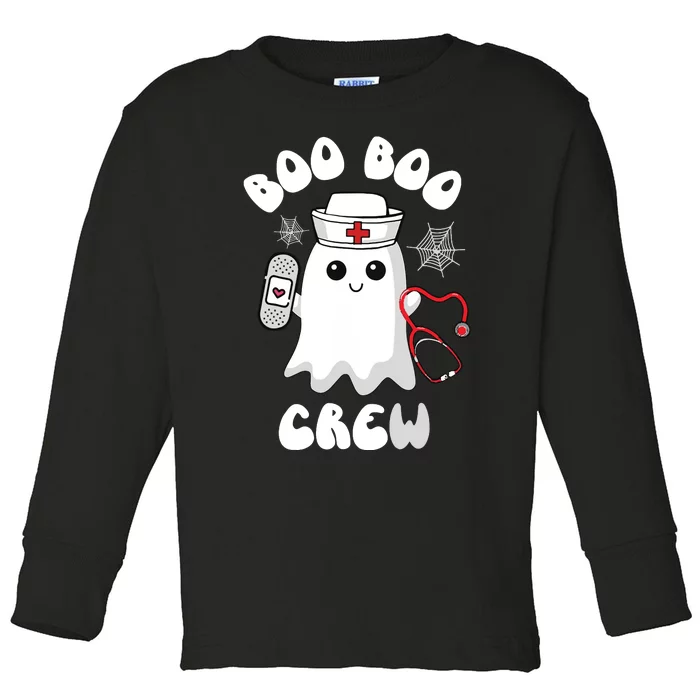 Boo Boo Crew Cute Nurse Ghost Funny Halloween Toddler Long Sleeve Shirt