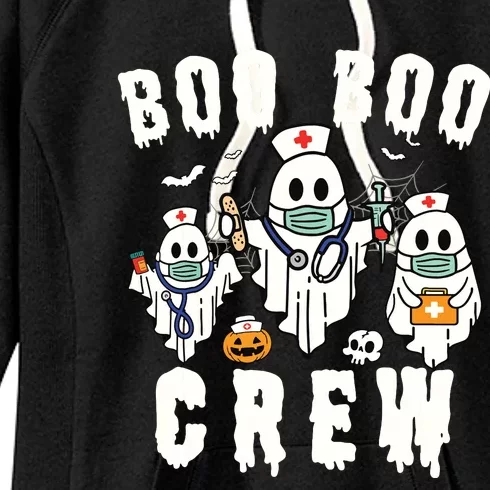 Boo Boo Crew Ghost Halloween Paramedic Nurse Rn Er Nicu Lpn Women's Fleece Hoodie