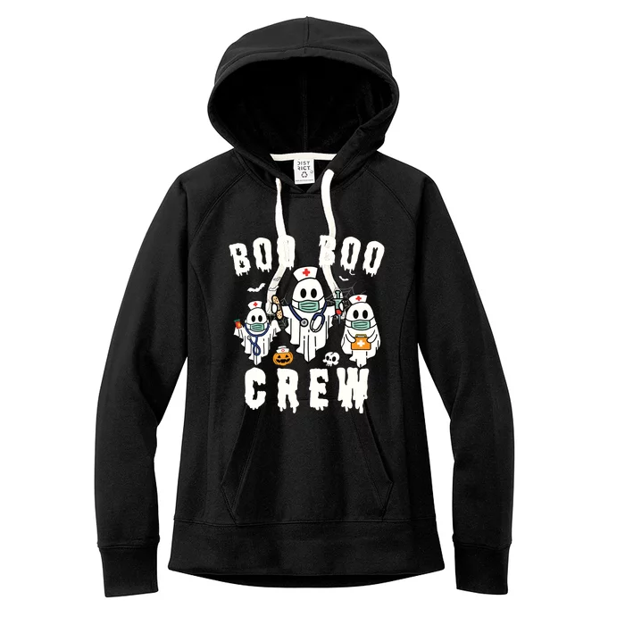 Boo Boo Crew Ghost Halloween Paramedic Nurse Rn Er Nicu Lpn Women's Fleece Hoodie