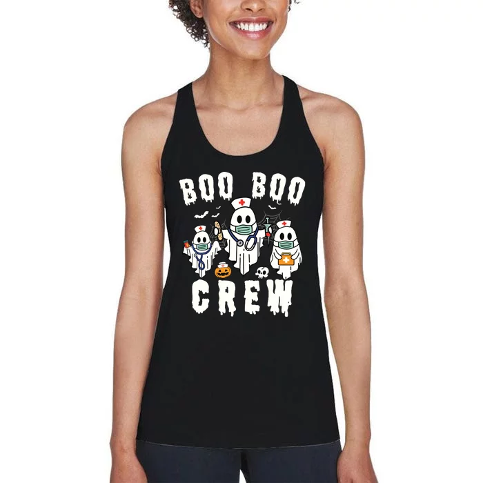 Boo Boo Crew Ghost Halloween Paramedic Nurse Rn Er Nicu Lpn Women's Racerback Tank