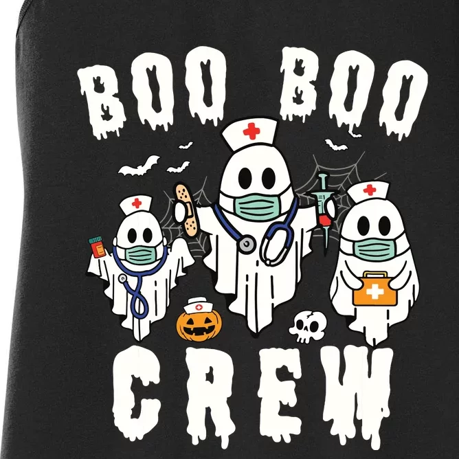 Boo Boo Crew Ghost Halloween Paramedic Nurse Rn Er Nicu Lpn Women's Racerback Tank