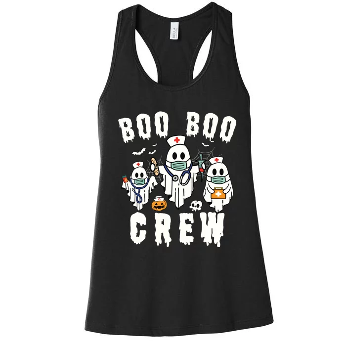 Boo Boo Crew Ghost Halloween Paramedic Nurse Rn Er Nicu Lpn Women's Racerback Tank