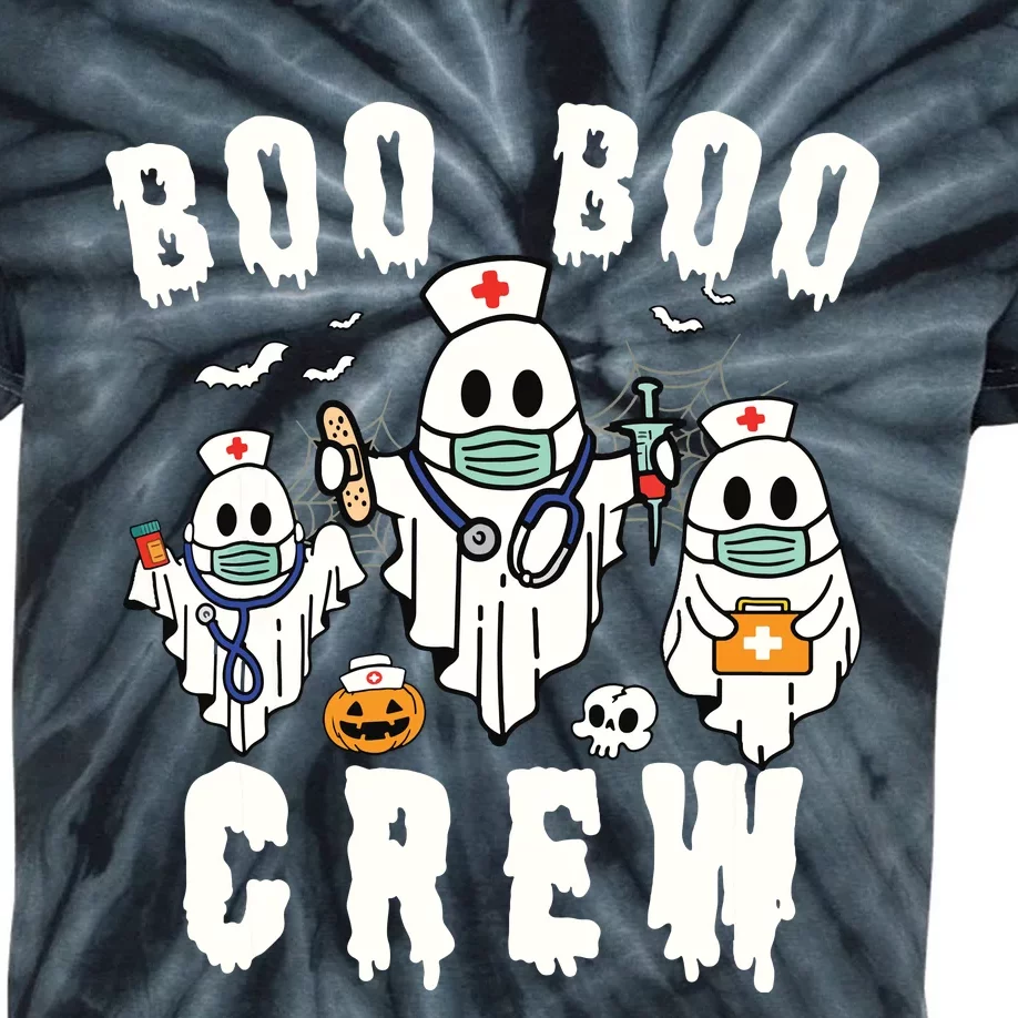 Boo Boo Crew Ghost Halloween Paramedic Nurse Rn Er Nicu Lpn Kids Tie-Dye T-Shirt