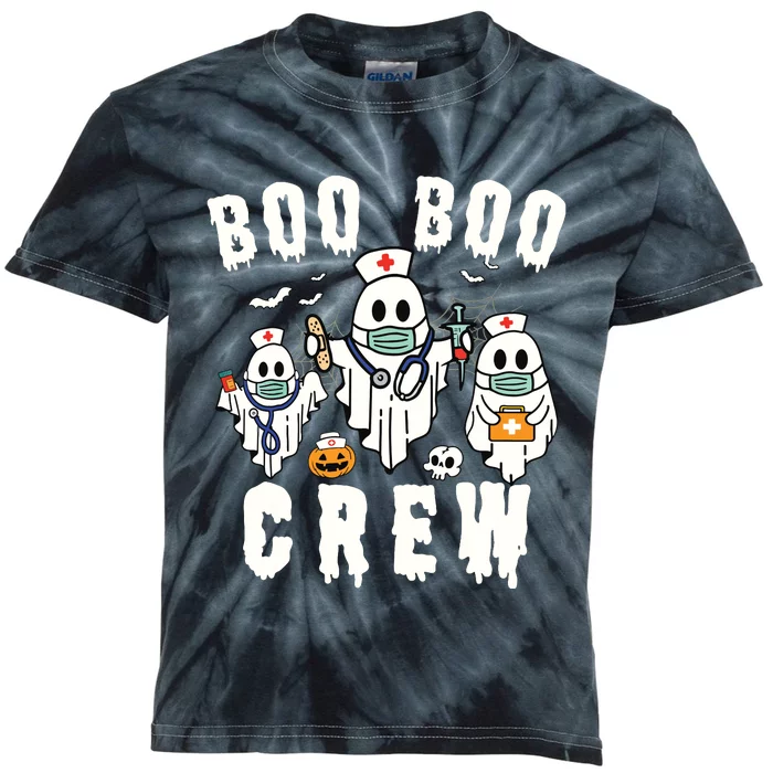 Boo Boo Crew Ghost Halloween Paramedic Nurse Rn Er Nicu Lpn Kids Tie-Dye T-Shirt